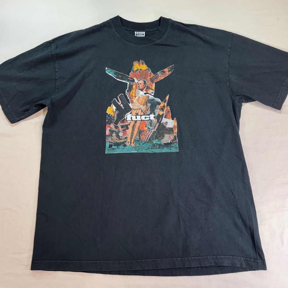 FUCT Black Art of War HW Bush American Dream Print 100% Cotton Tee Shirt XL VTG